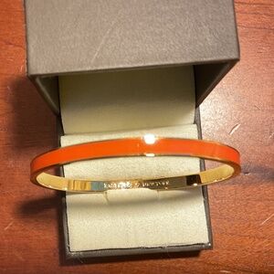 Vintage Kate Spade New York Yellow Gold Tone Orange Bangle Bracelet
